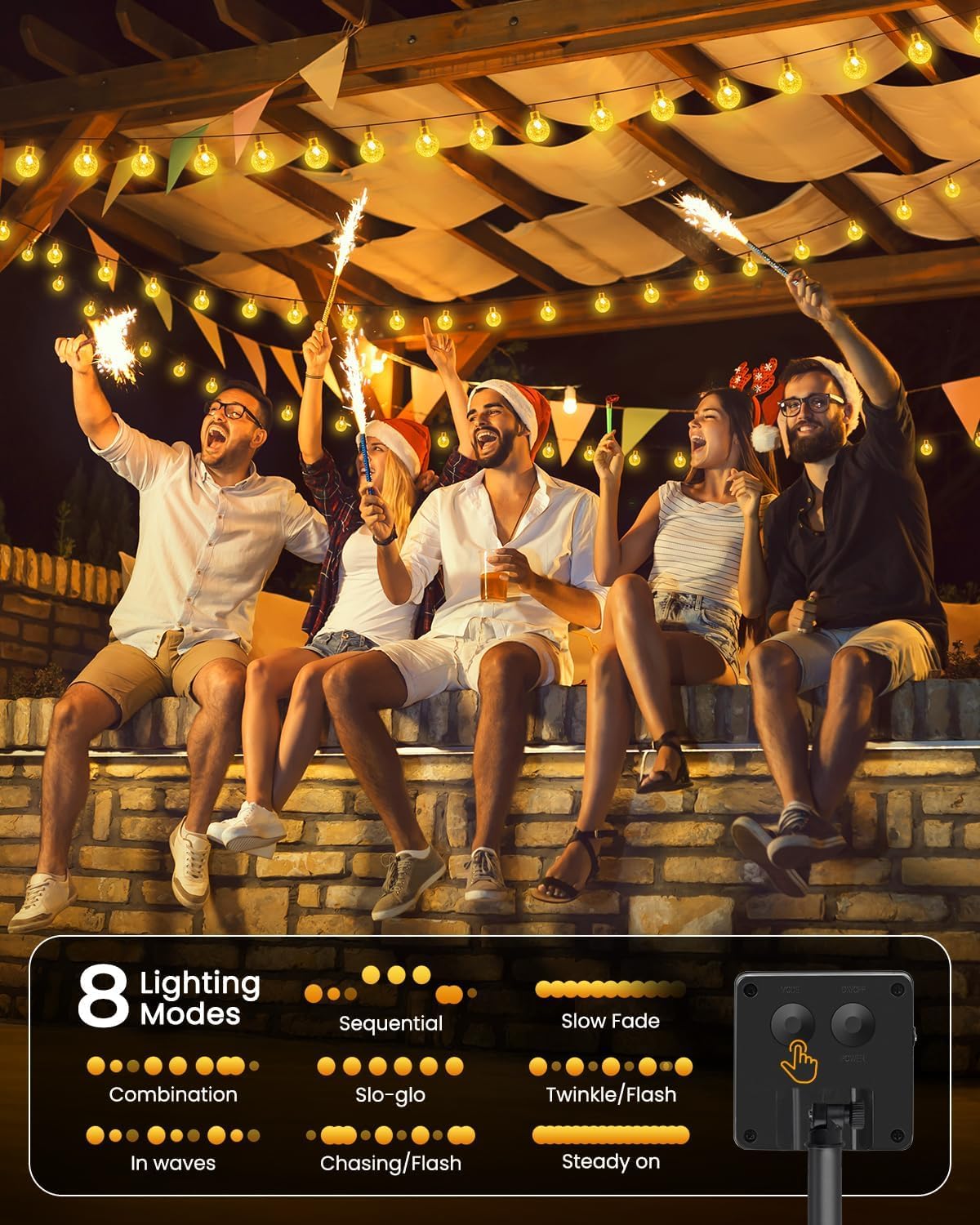 Brightown IP65 weatherproof design for year-round outdoor use.