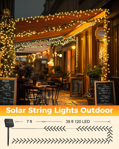 Brightown solar string lights at night transform yard into inviting space.