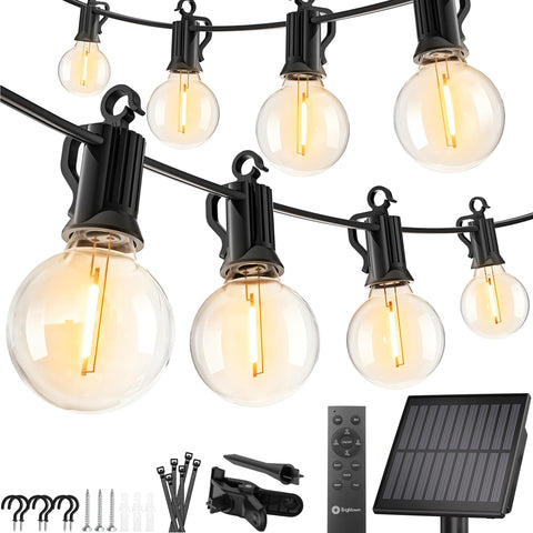 Brightown solar string lights outdoor with remote control for easy ambiance.