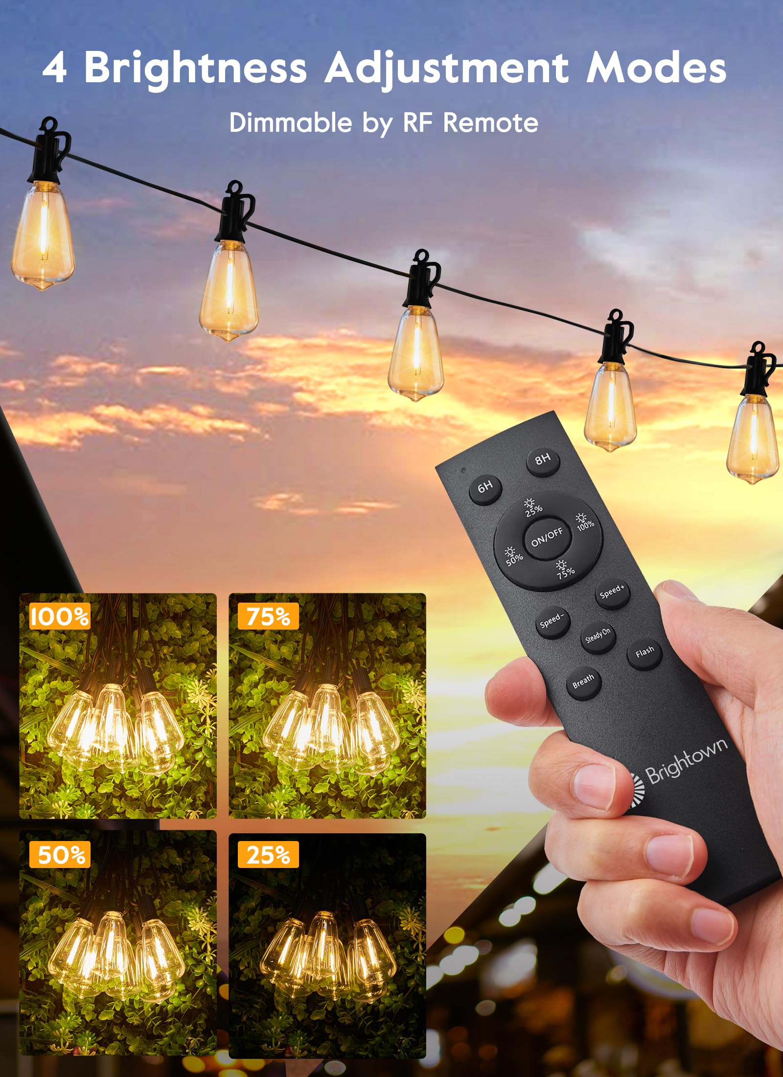 Brightown wall-mount solar string lights enable flexible installation