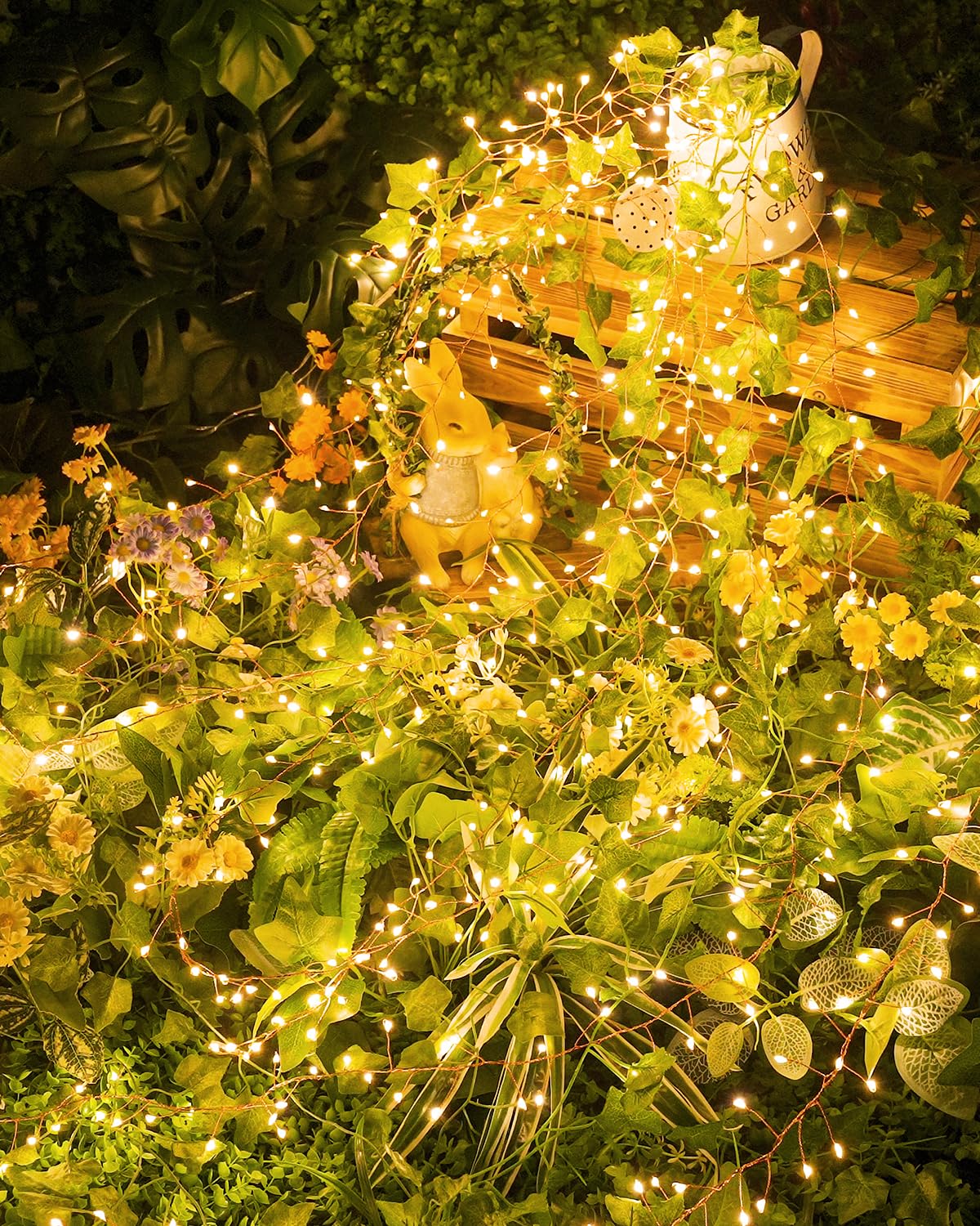 Brightown solar string lights on patio for wedding decor with warm glow