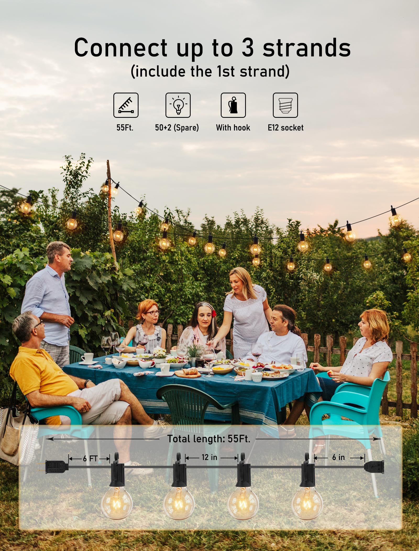 Brightown spare bulbs included ensure quick replacements during outdoor celebrations.