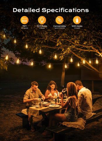 Brightown ST38 LED bulbs close-up showing shatterproof design for outdoor use.