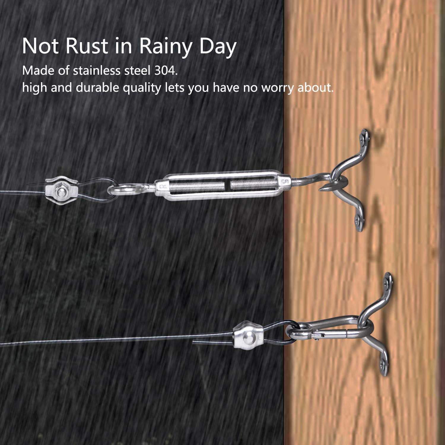 Brightown Stainless steel cable waterproof design ideal for outdoor or patio use.