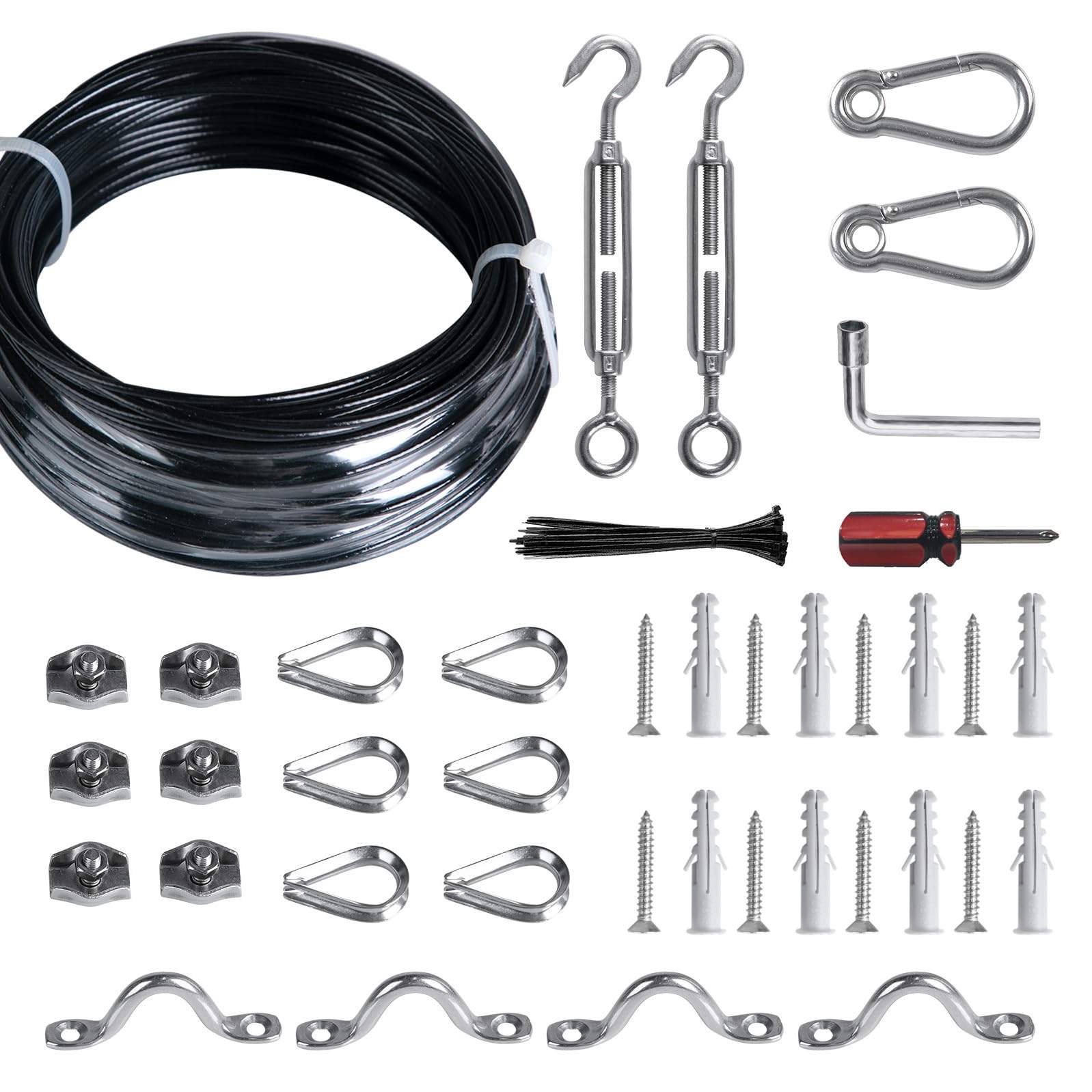 Brightown String Lights Hanging Kit cable-assembly for sturdy outdoor installs and reduced sag.