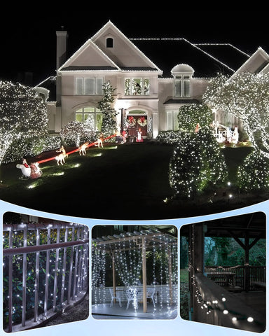Brightown tree-garland-illumination enhances yard trees with soft glow.