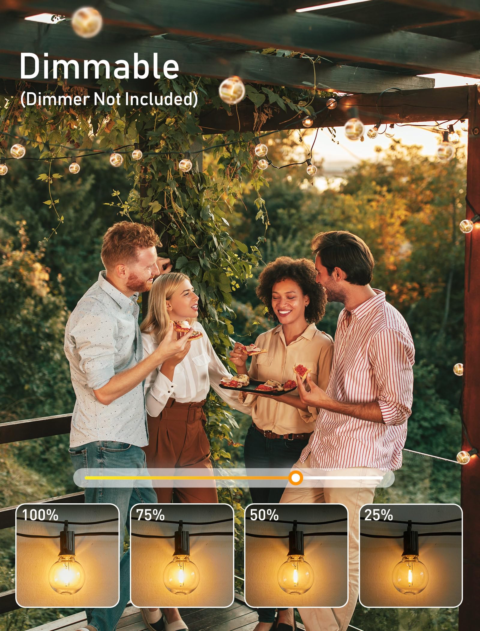 Brightown versatile outdoor decor lights elevate patios, cafes, and weddings.