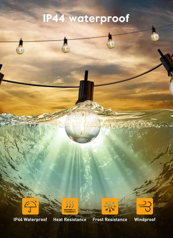 Brightown 2200K warm globe bulbs create cozy ambience on decks
