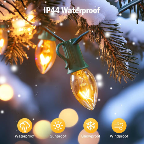 Brightown warm white 5W bulbs brightening trees and outdoor spaces.
