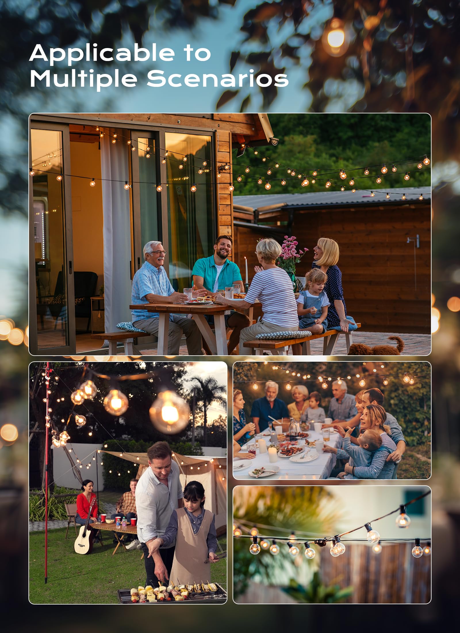 Brightown warm white bulbs offering soft glow for gardens and decks.
