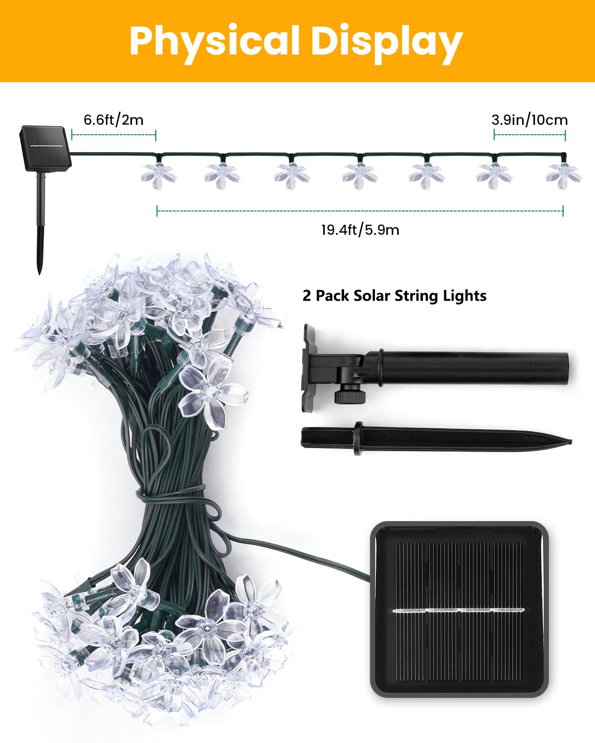 Brightown warm-white LED solar string lights create cozy evenings on patios and yards