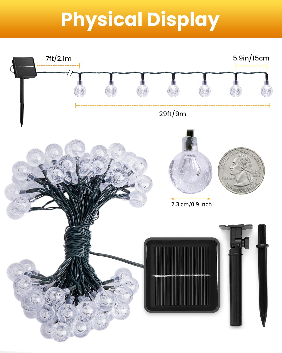 Brightown warm white solar globe lights illuminate patios with decorative charm
