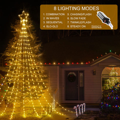 Brightown IP44 waterproof design suits yard and plaza decorations in any season.