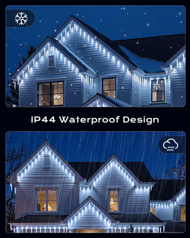 Brightown waterproof icicle lights IP44 for outdoor weather resilience