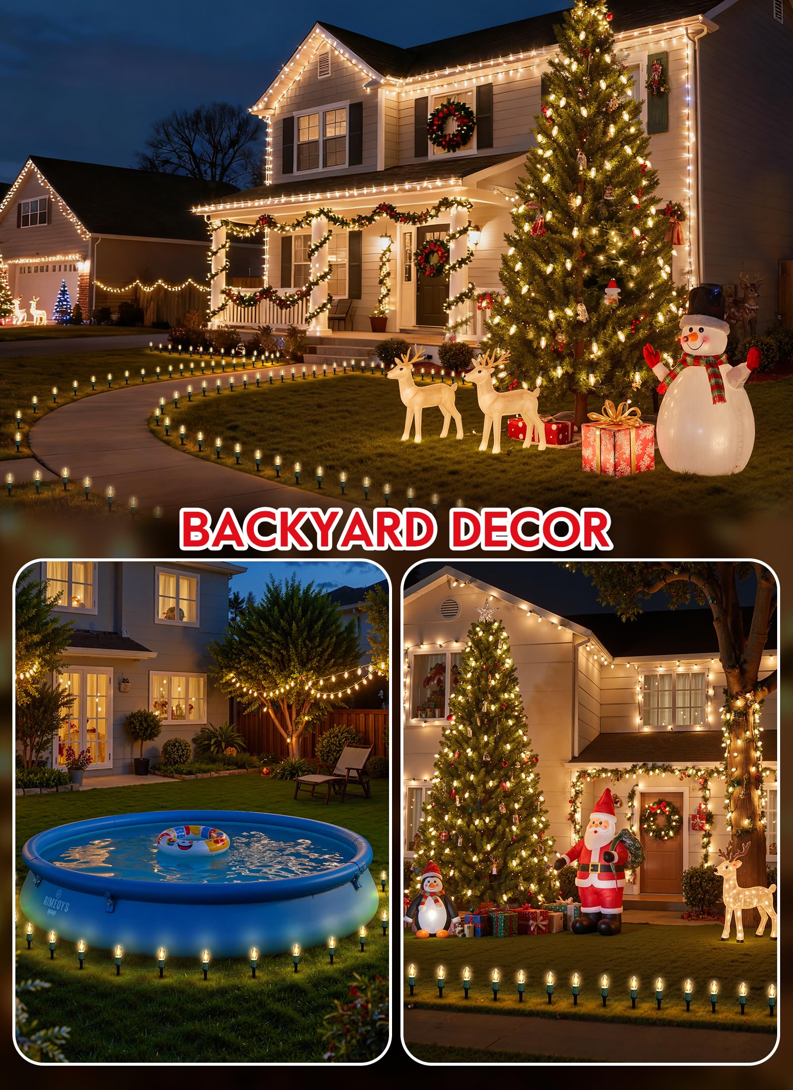 Brightown waterproof pathway lights withstand rain and wind for year-round charm.
