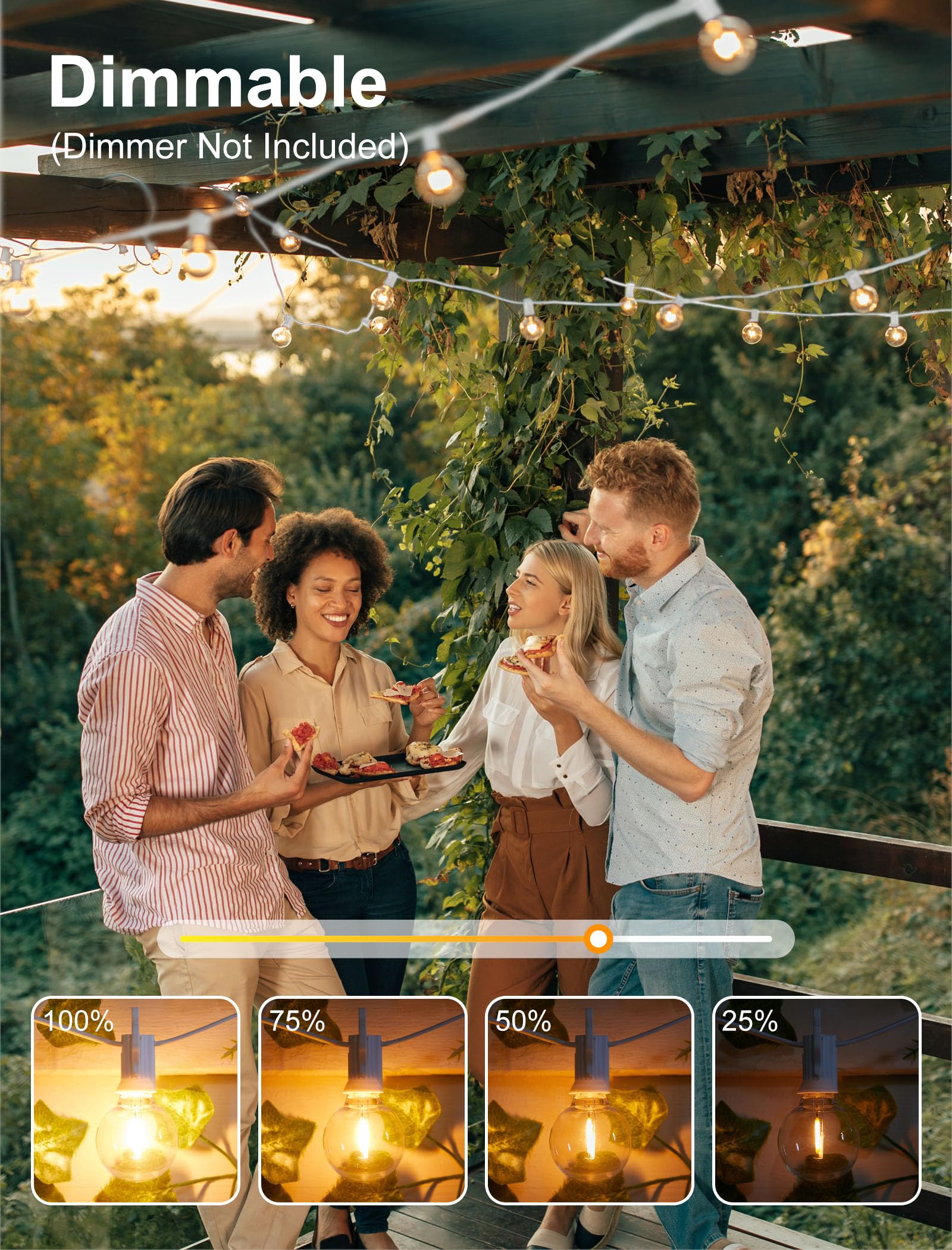 Brightown weatherproof string lights withstand rain and wind