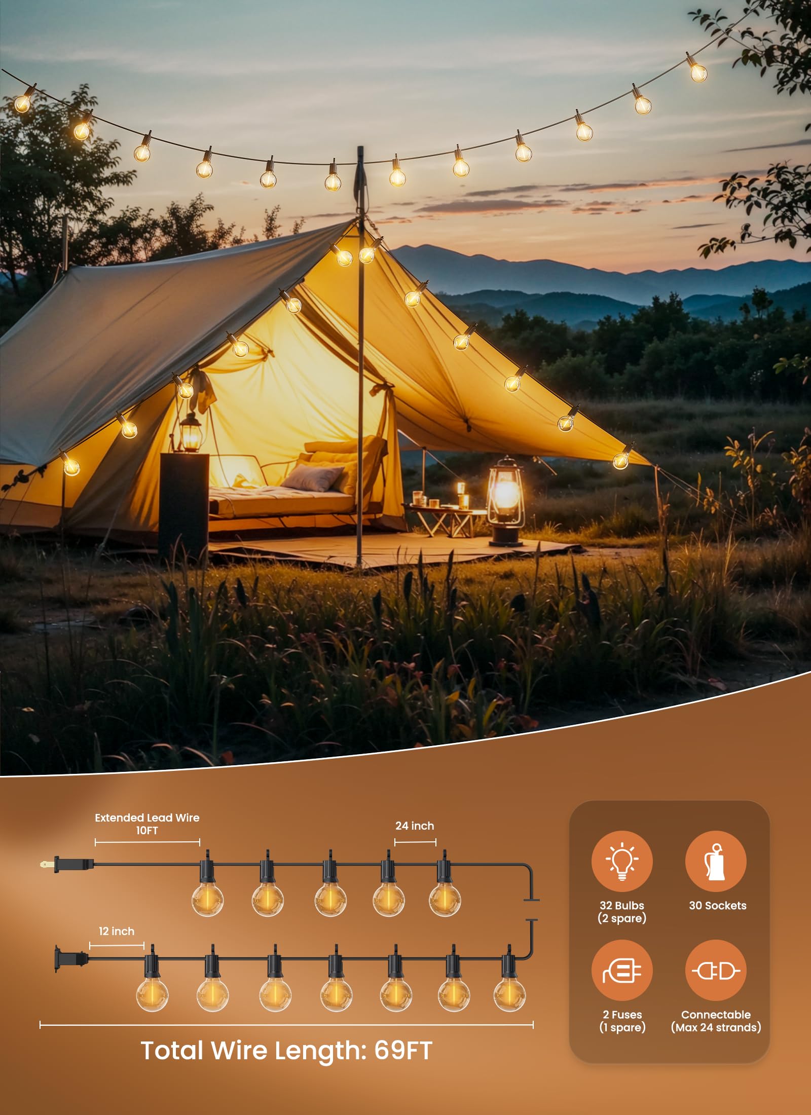 Brightown weatherproof lights withstand rain and wind for outdoor spaces