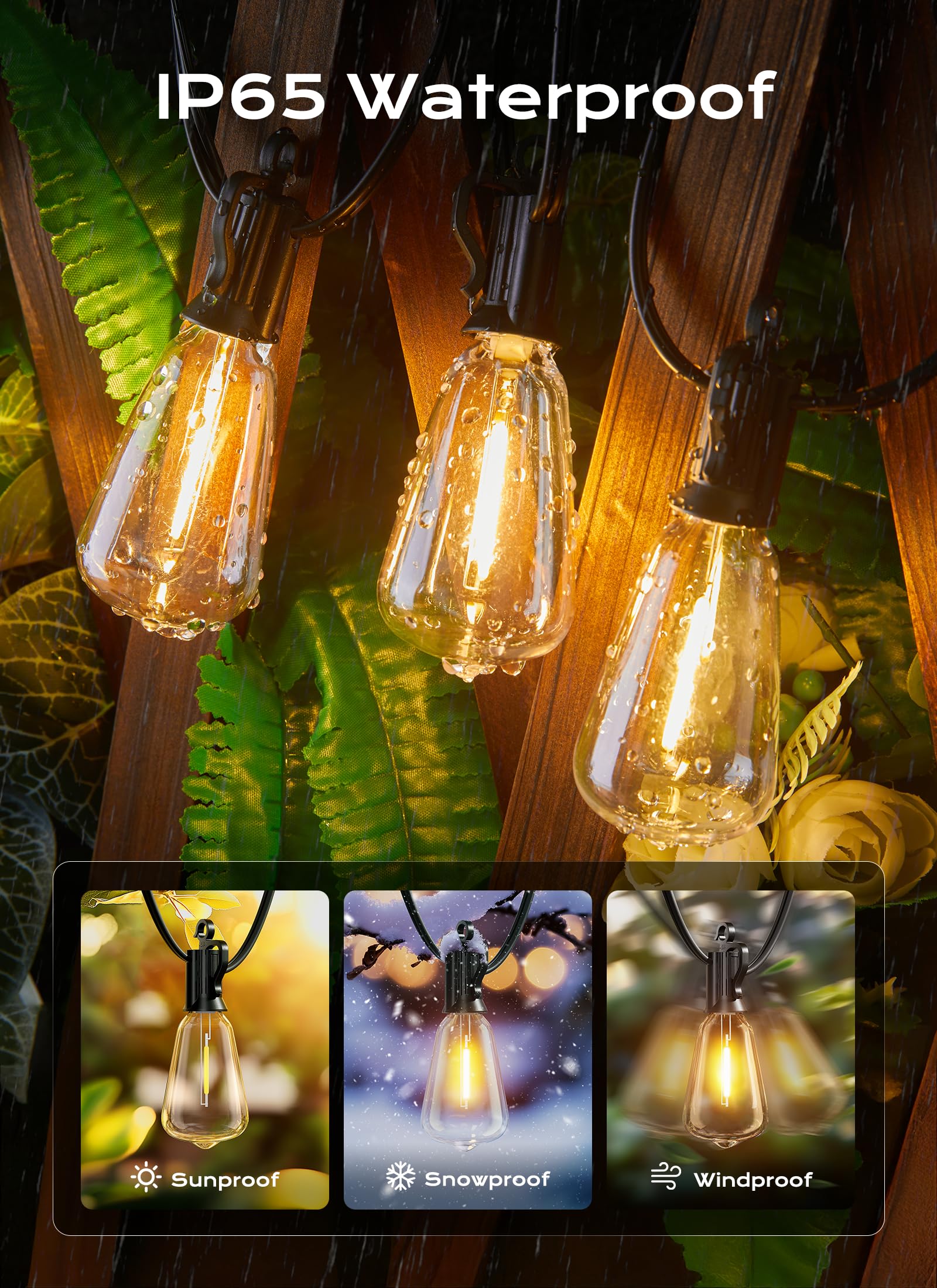 Brightown weatherproof outdoor lights withstand rain and snow for year-round use
