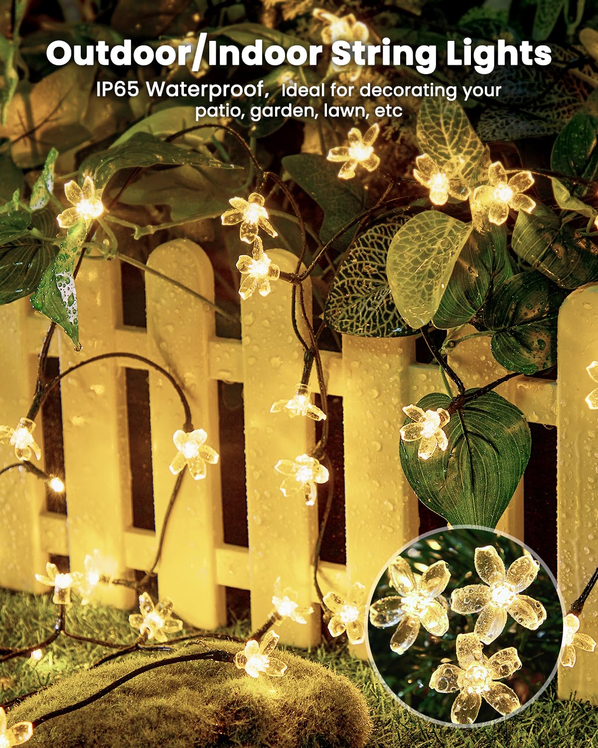 Brightown solar-powered décor suitable for weddings, parties, and seasonal celebrations