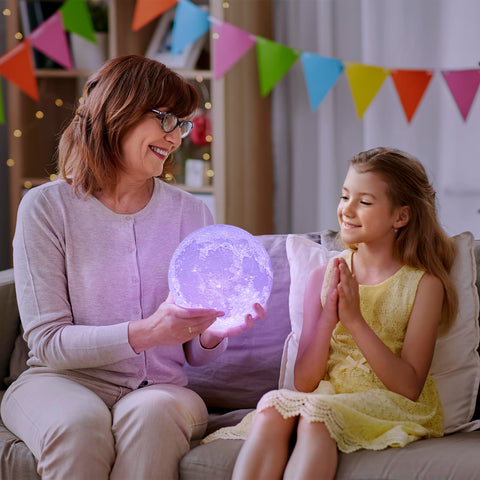 Brightworld Moon Lamp enhances room decor and creates a calming ambiance