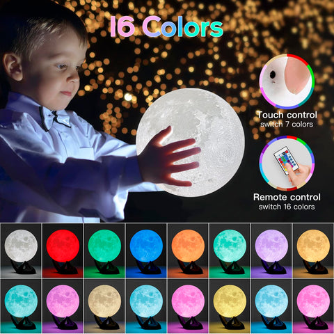 Brightworld Moon Lamp touch ring shows color changes with a tap