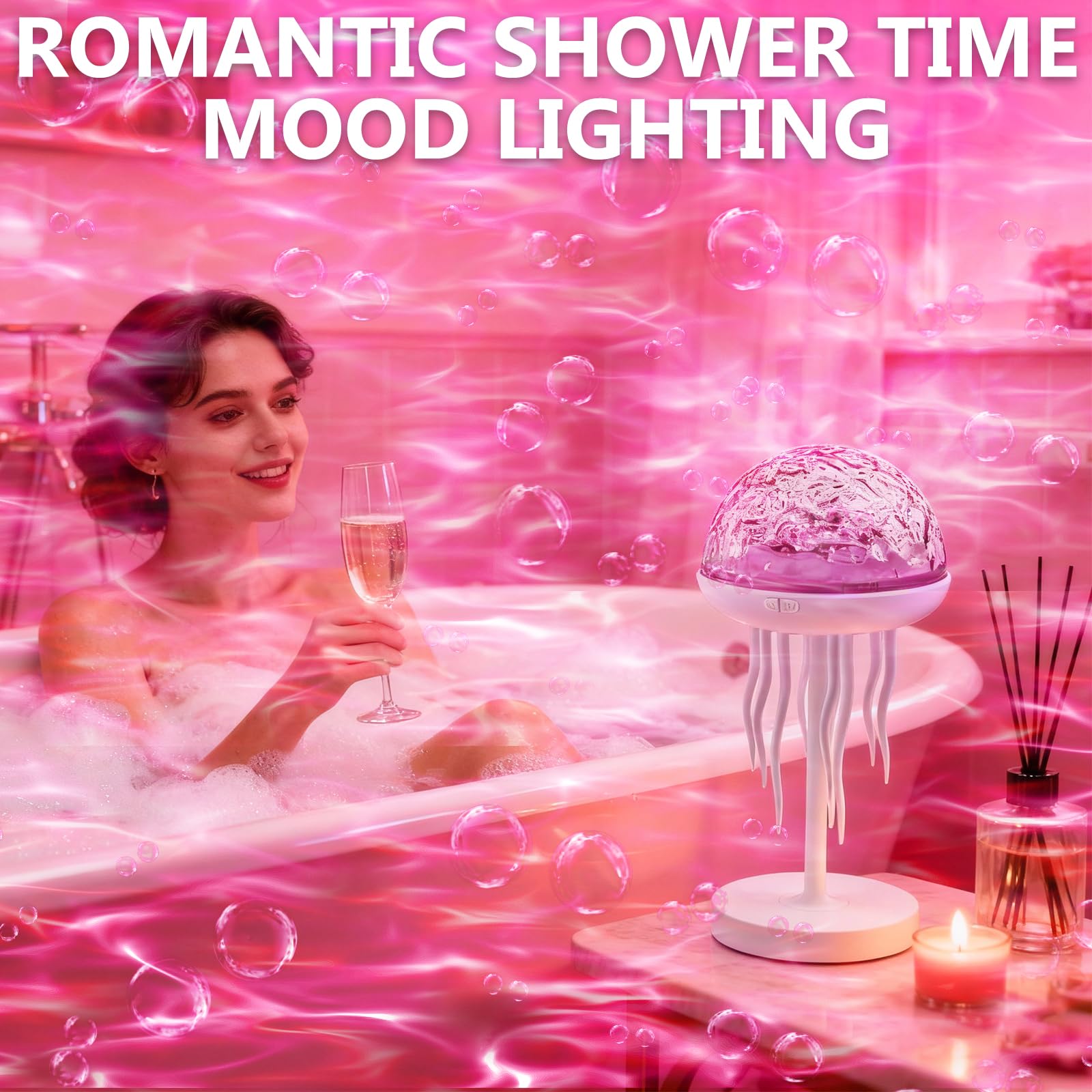 Brightworld shower lamps tentacles swaying create immersive underwater vibes in showers.