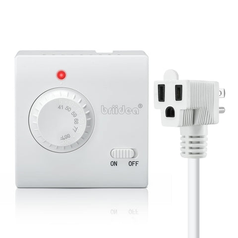 Briidea adjustable thermostat for heater and AC control with steady comfort.