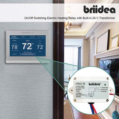 Close-up of Briidea relay built-in 24V transformer component