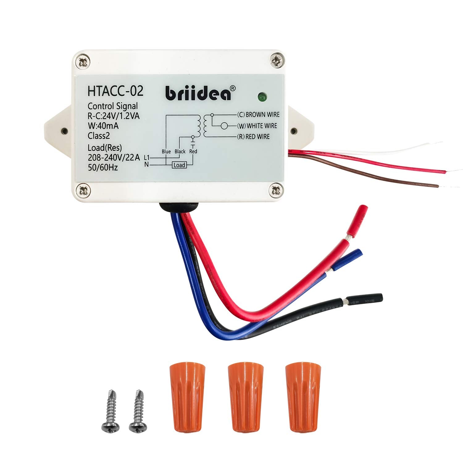 Briidea relay mounted on the side of a junction box for retrofit