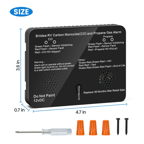 Briidea 12V DC power compatibility for typical RV electrical systems.