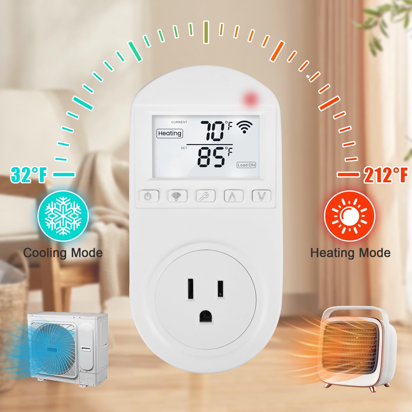 Briidea outlet sensor panel displays live temperature and status at a glance.