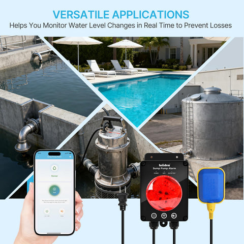 Briidea dual alerts provide early indication of abnormal water levels.