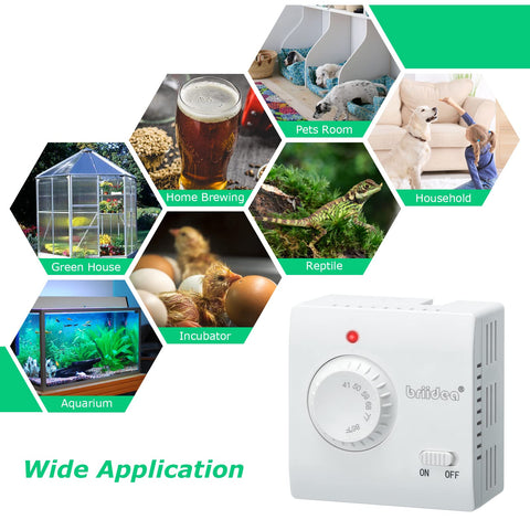 Briidea ideal for greenhouse, reptile habitat, and incubator environments.