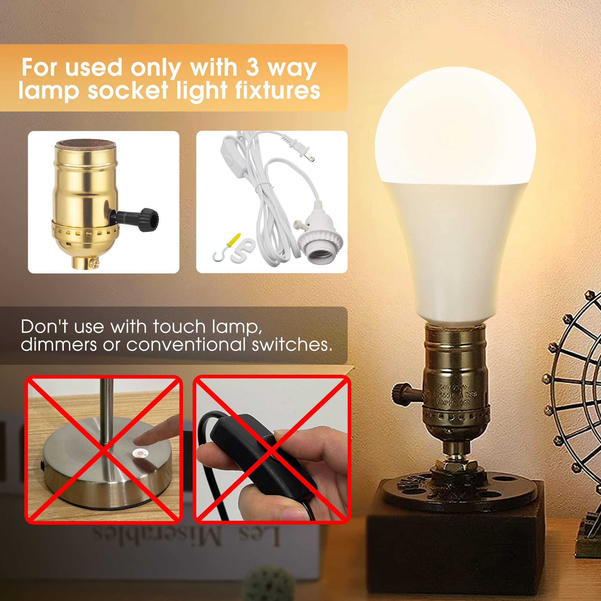 Briignite 3-way LED bulb in-use at 150W setting delivers 2000 lm
