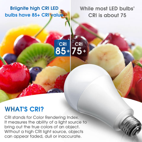Briignite 3-Way LED bulb 30,000 hours lifespan.