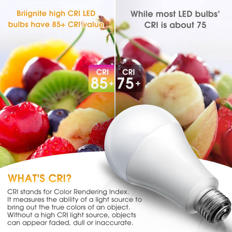 Briignite 3-way LED bulb long-life design, flicker-free and mercury-free