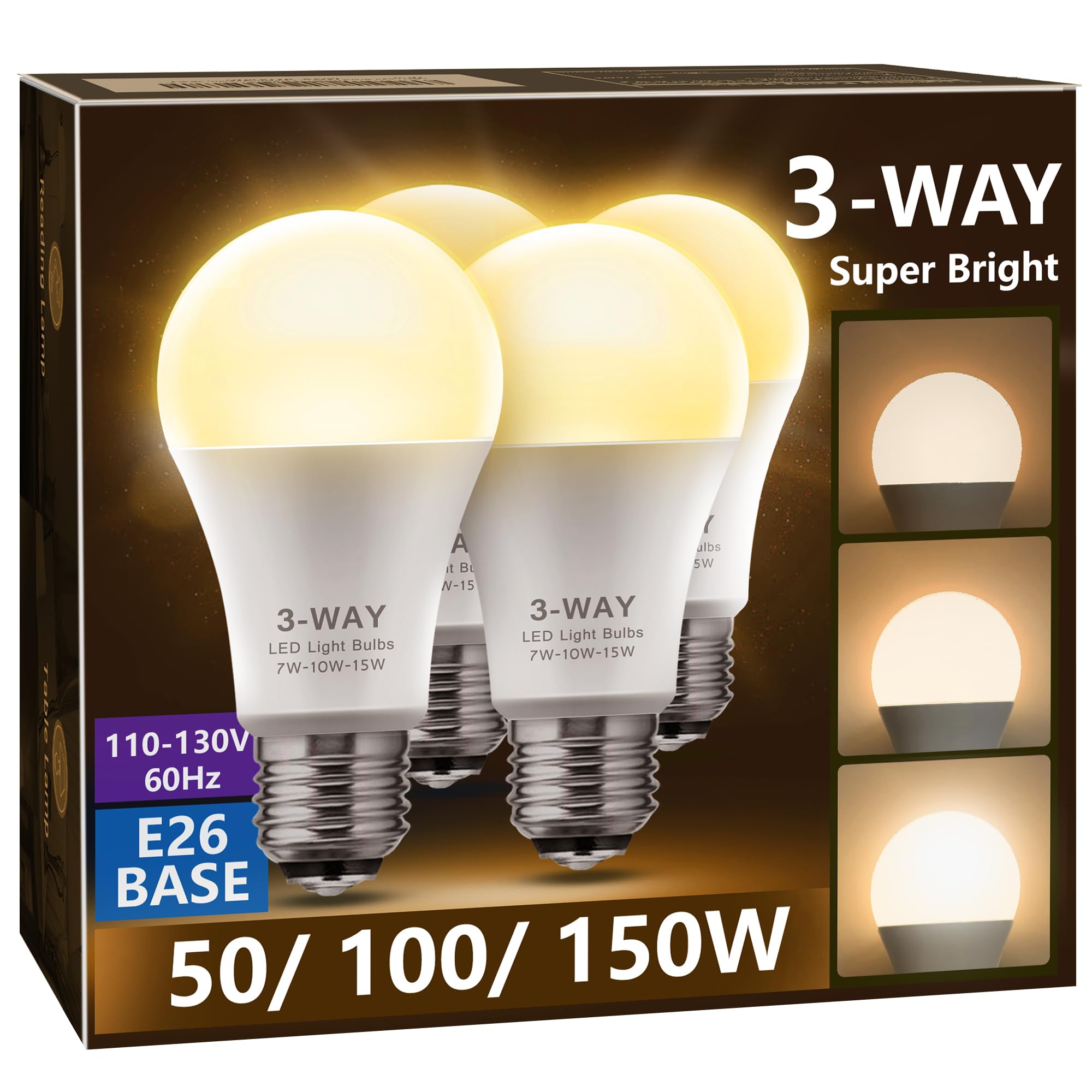 Briignite 3 Way LED bulbs in soft white 3000K create cozy home lighting