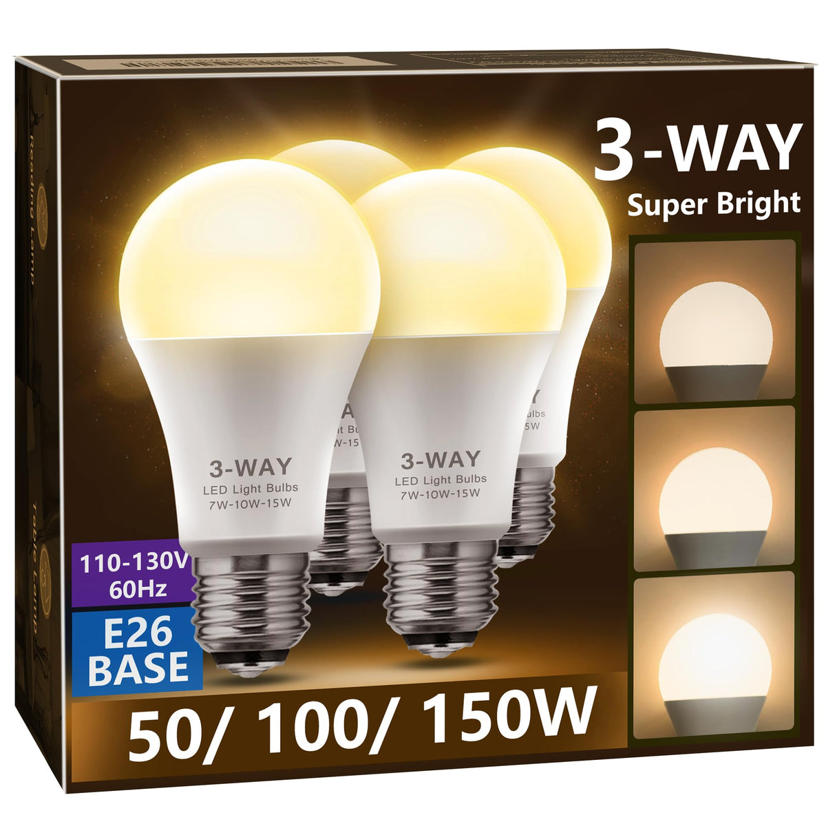 Briignite 3 Way LED bulbs in soft white 3000K create cozy home lighting
