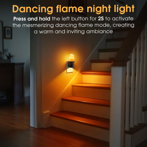 Briignite amber glow night light with warm flicker for cozy rooms.