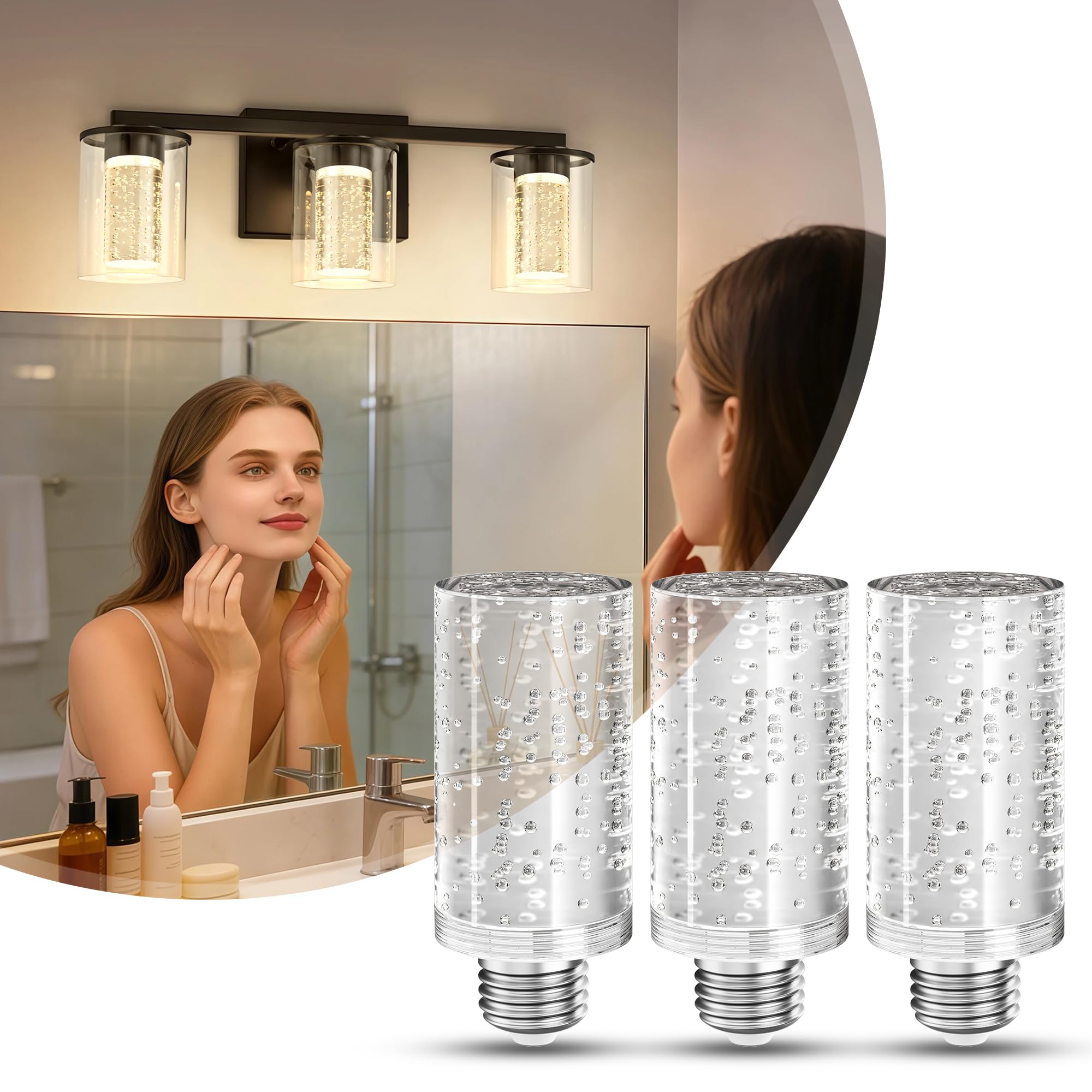 Briignite Bubble LED bulb diffuses soft, even light for a modern fixture.