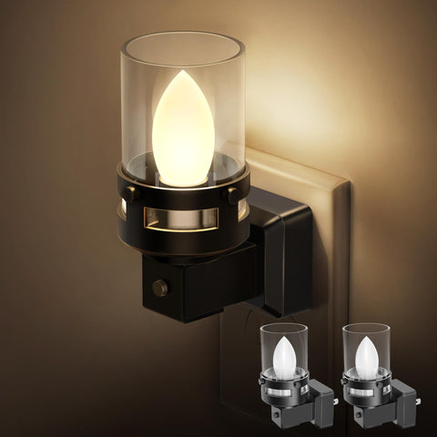 Briignite candle night light 2-pack glows softly for cozy hallways.
