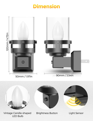 Briignite candle-shaped night light adds warmth to living spaces.