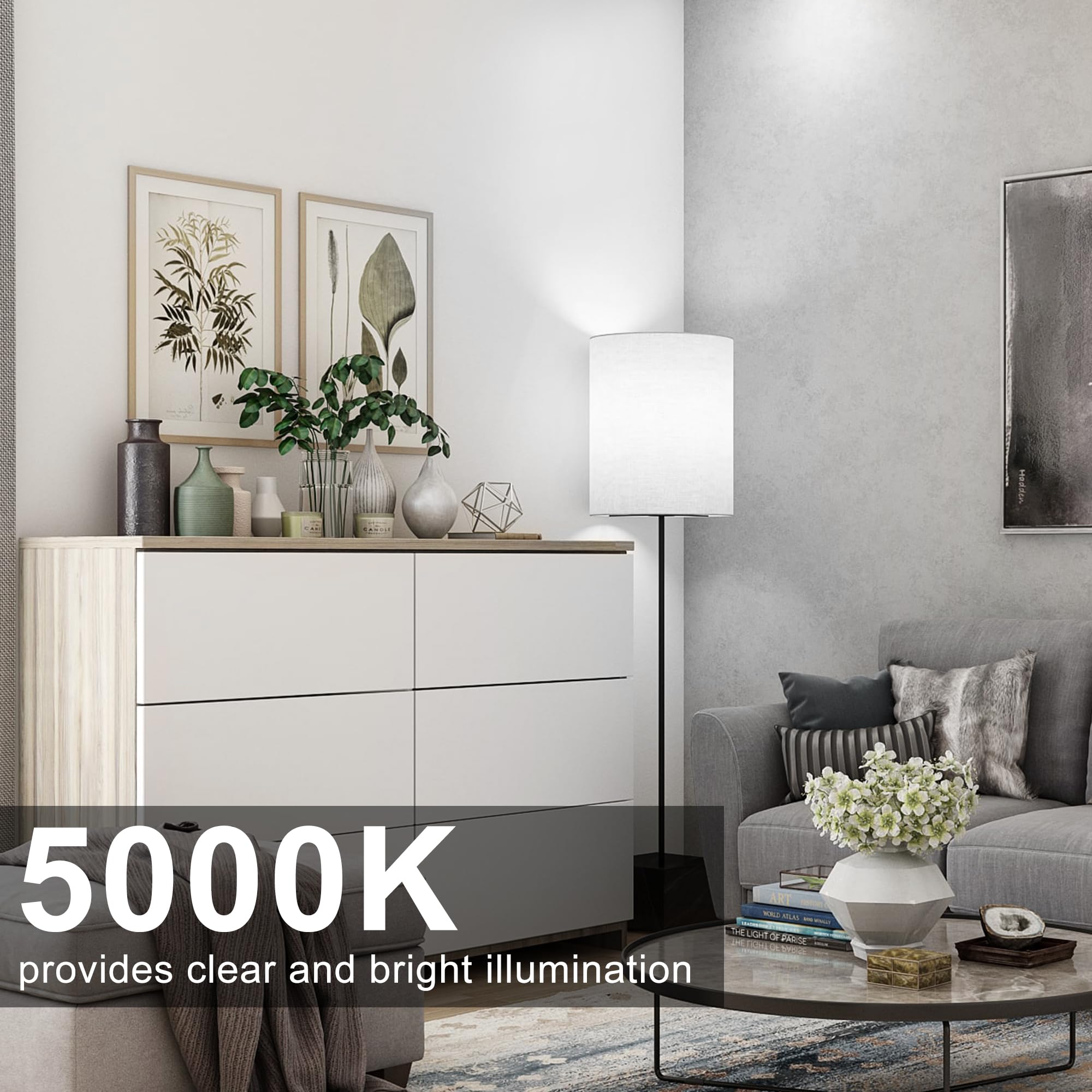 Briignite daylight 5000K glow provides crisp, natural-feeling illumination.