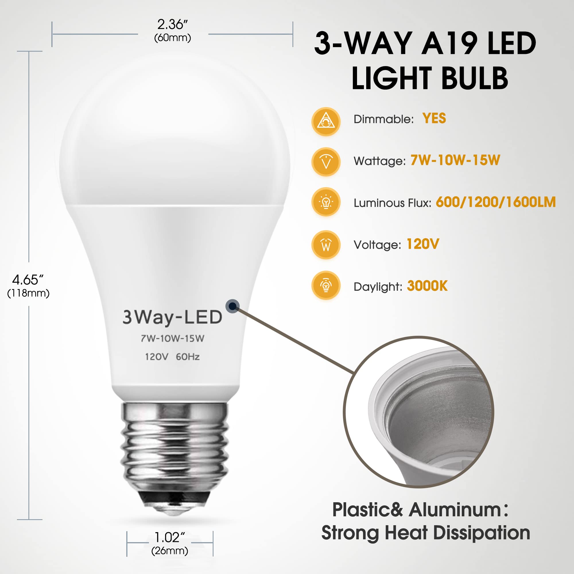 Briignite 3‑Way bulb designed for long life and reduced replacements.
