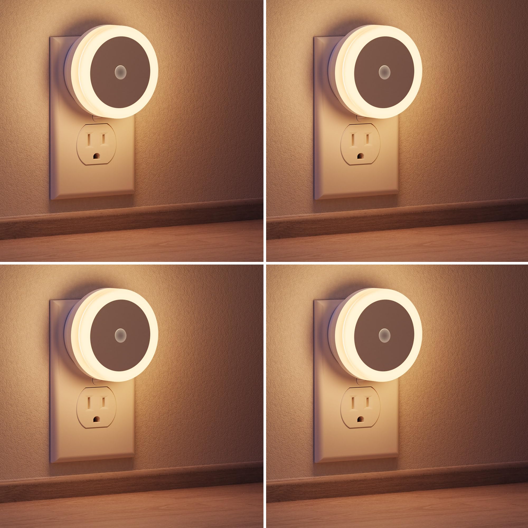 Briignite LED night light wall 4 pack lights path safely in a corridor