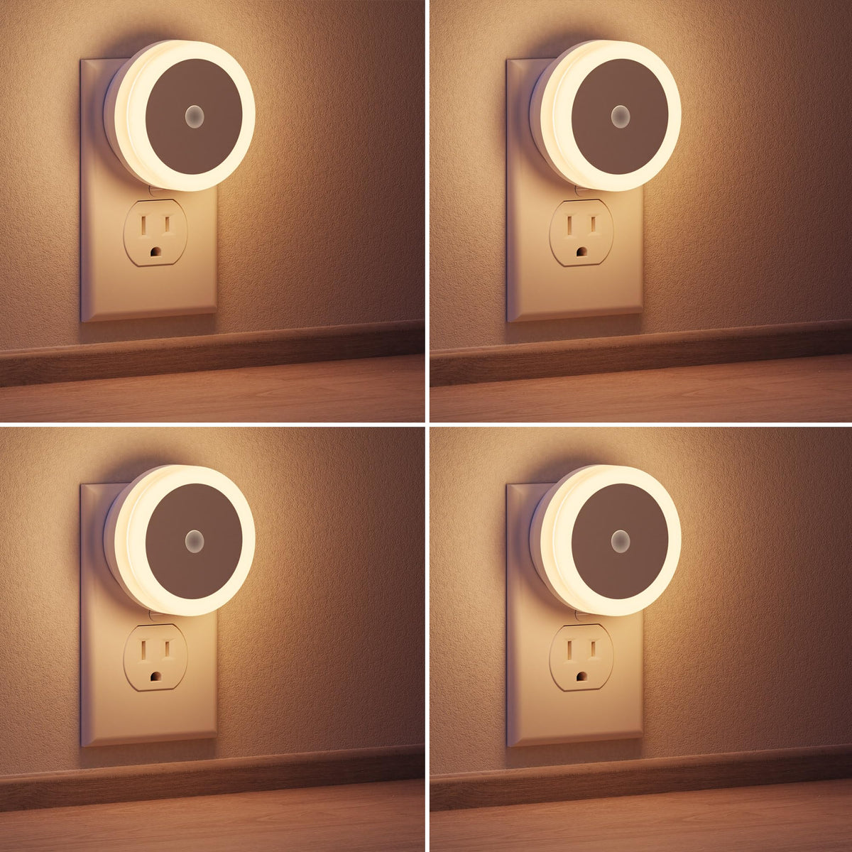 Briignite LED night light wall 4 pack lights path safely in a corridor