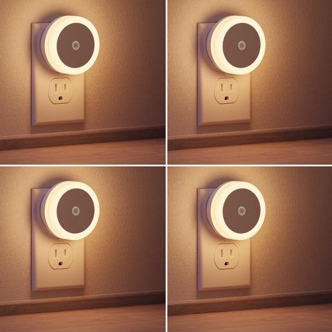 Briignite LED night light wall 4 pack lights path safely in a corridor