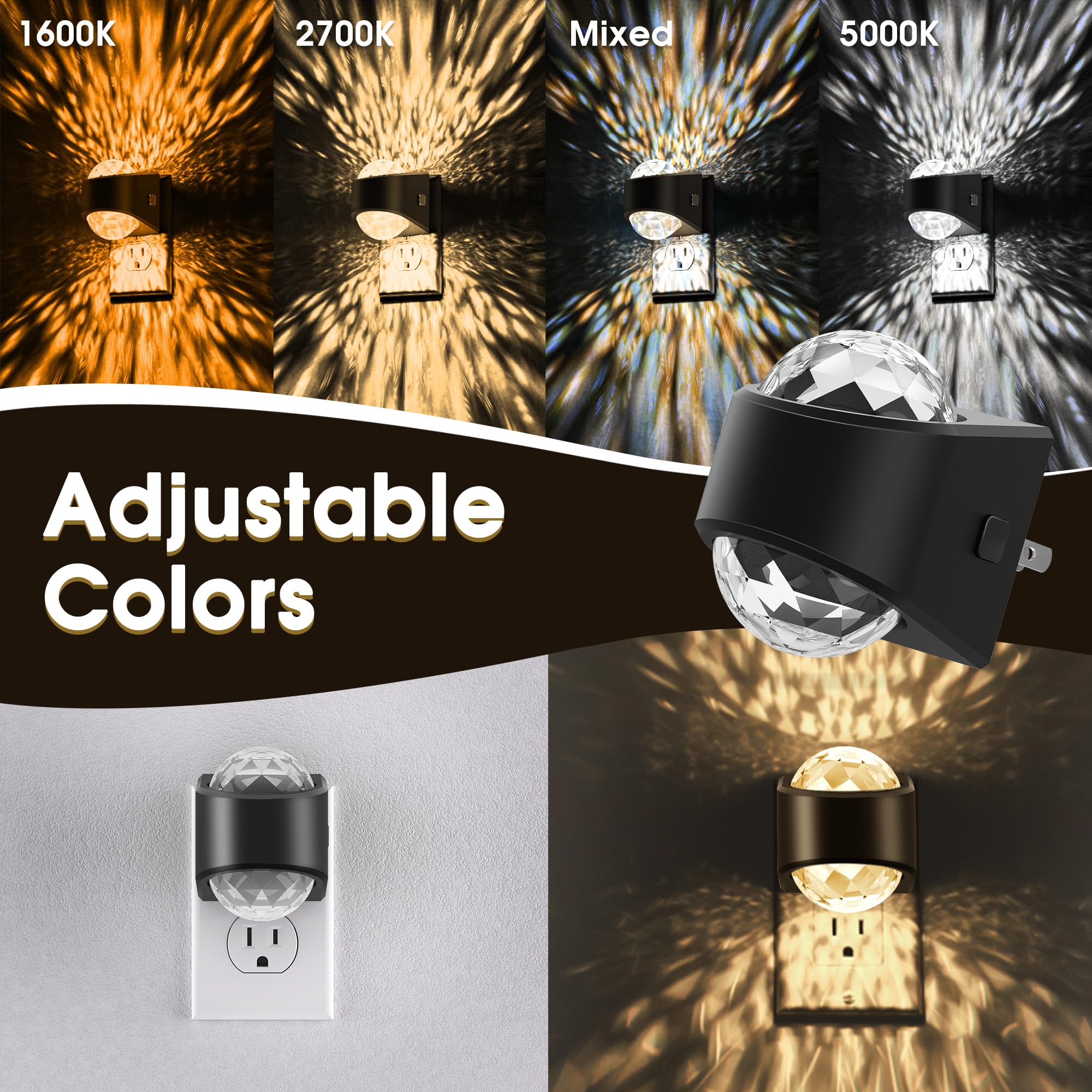 Briignite safe plug-in design keeps outlets tidy and accessible.