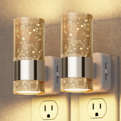 Briignite Night Light 2-Pack wall plug with dual upward and downward glow for hallways.