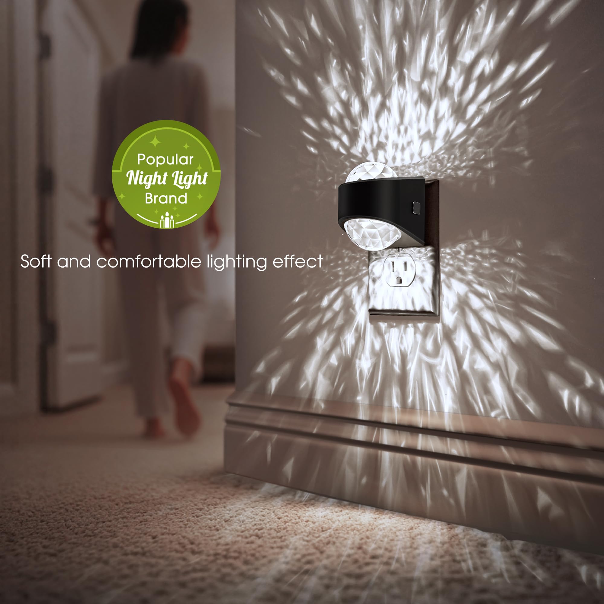 Briignite night light showing three brightness levels for nursery or gaming room.
